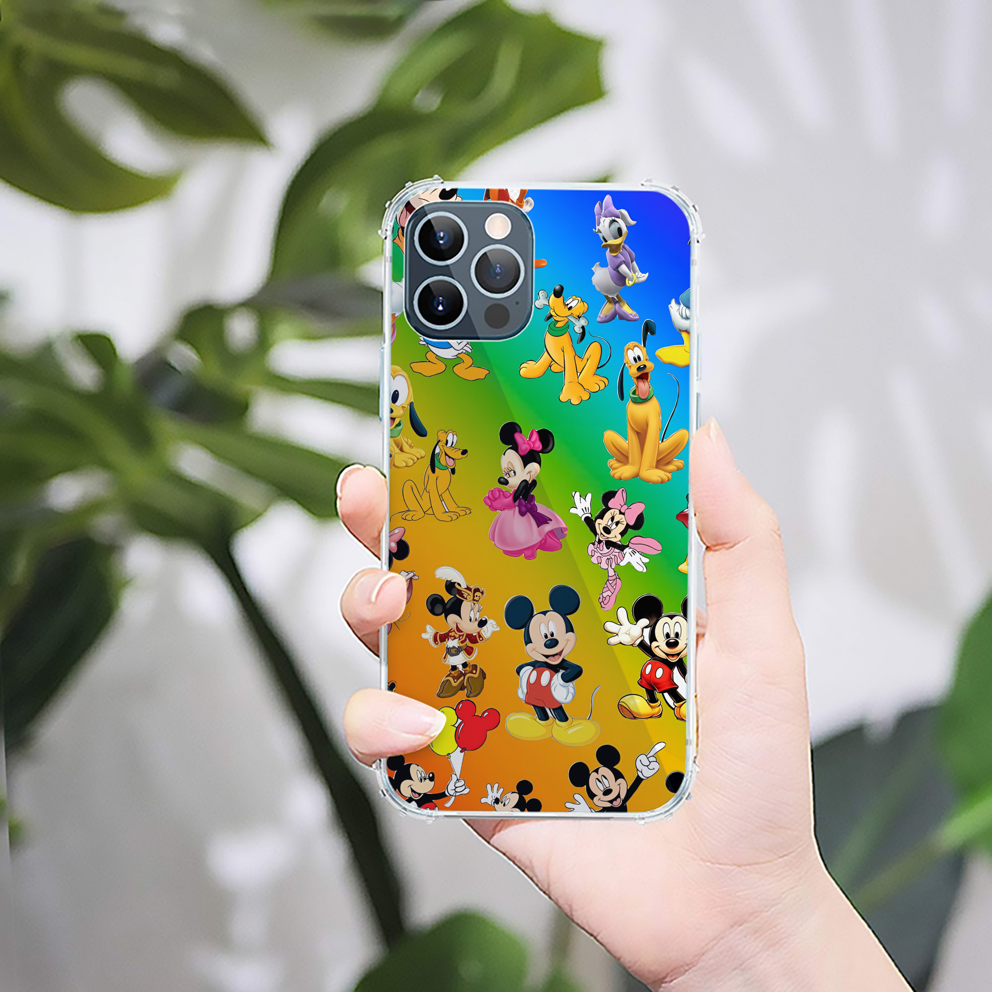 （画像用） ミッキーマウス Mickey Mouse 【iPhone 12シリーズ対応】透明スマホケース（クリアソフトケース）